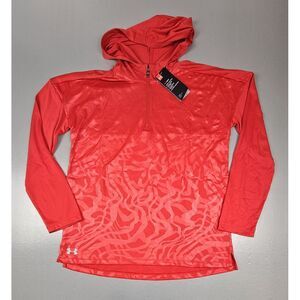 Under‎ Armour Hoodie Womens Medium. Red Qt. Zip Pullover Locker Emblem. NWT